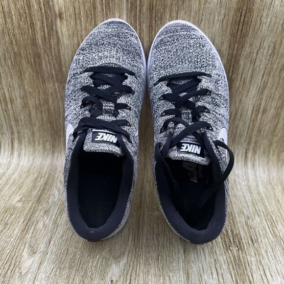 Nike LunarEpic Low Flyknit Women's Size 7‎ Oreo Black Running Shoes Sneakers - Picture 6 of 9